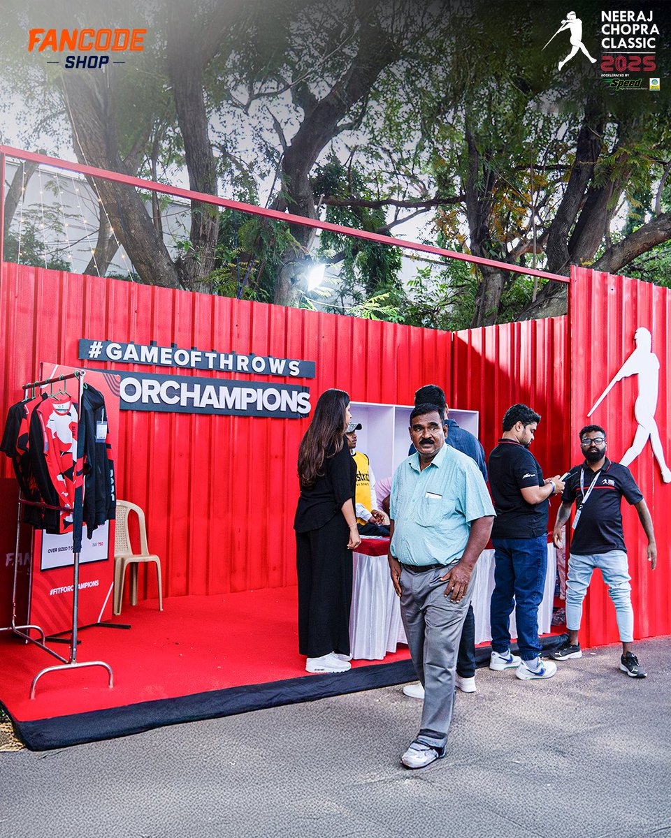 nc_classic's tweet image. Fans dropped by the FanCode Shop stall at the Neeraj Chopra Classic to get their hands on official fan merchandise. As the official fan merchandise partner, FanCode Shop brought the spirit of the event to life, one tee at a time!
#NeerajChopraClassic #javelin #GameOfThrows