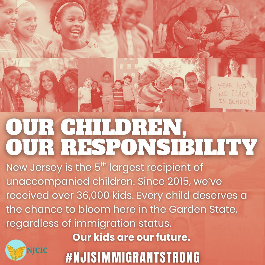 Our children, our responsibility. ALL children regardless of their immigration status deserve safety, support and a community to uplift them. Check out more of NJCIC's resources and work! #immigrantpower #safeschools