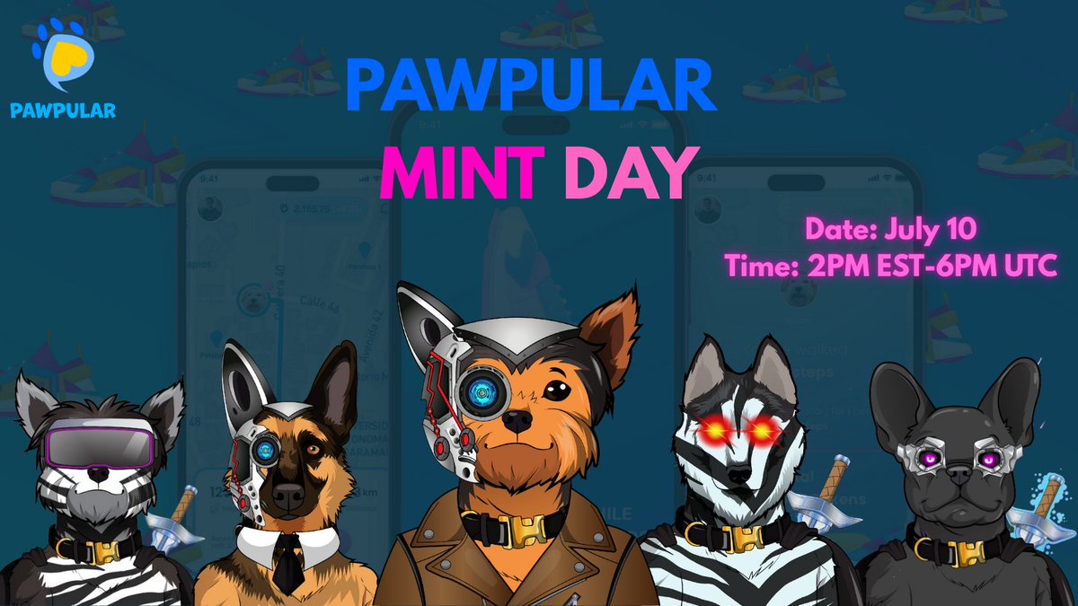 PawPular (@pawpularapp) on Twitter photo ๐จ PawPets GO Mint Info! ๐พ
๐
July 10 on <a href="/GotmLabz/">GOTM Labz</a>
๐ OG: 2PM EST | WL: 3PM EST | Public: 4PM EST
๐ฐ Prices:
OG: $40 | WL: $45 | Public: $55 (+ platform fees)
โ
Connect your Discord & wallet:
nftlaunch.app/mint/pawpetsgoโฆ
๐ Be sure to click Submit & Link
๐ข Mint here: ๐จ PawPets GO Mint Info! ๐พ
๐
July 10 on <a href="/GotmLabz/">GOTM Labz</a>
๐ OG: 2PM EST | WL: 3PM EST | Public: 4PM EST
๐ฐ Prices:
OG: $40 | WL: $45 | Public: $55 (+ platform fees)
โ
Connect your Discord & wallet:
nftlaunch.app/mint/pawpetsgoโฆ
๐ Be sure to click Submit & Link
๐ข Mint here: