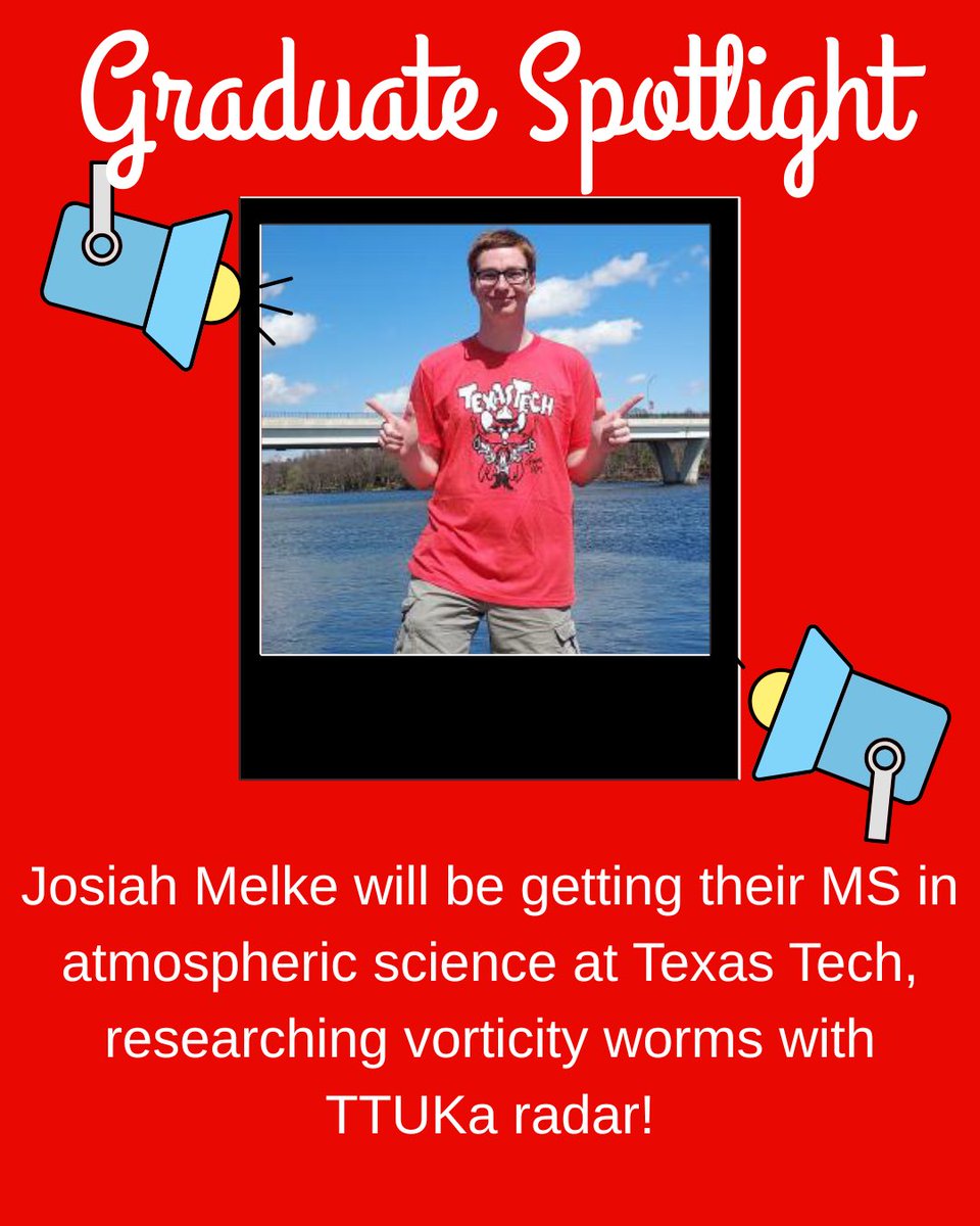 AMSBoSA's tweet image. It鈥檚 time for another graduate spotlight! Today, we have Josiah. Josiah graduated from St. Cloud State University and will be heading to Texas Tech for his MS in atmospheric sciences. Big congrats Josiah!!