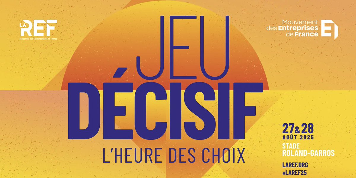 French Tech Bordeaux (@frenchtechbdx) on Twitter photo 📢 <a href="/LaFrenchTech/">La French Tech</a> vous donne RDV à la REF du <a href="/medef/">Mouvement des Entreprises de France</a> les 27 & 28 août à Roland-Garros 🐓
Venez exposer votre solution ou rencontrer les startups les plus prometteuses des programmes French Tech Next40/120 et #FrenchTech2030
Ne manquez pas l'opportunité 👉 laref.org 📢 <a href="/LaFrenchTech/">La French Tech</a> vous donne RDV à la REF du <a href="/medef/">Mouvement des Entreprises de France</a> les 27 & 28 août à Roland-Garros 🐓
Venez exposer votre solution ou rencontrer les startups les plus prometteuses des programmes French Tech Next40/120 et #FrenchTech2030
Ne manquez pas l'opportunité 👉 laref.org