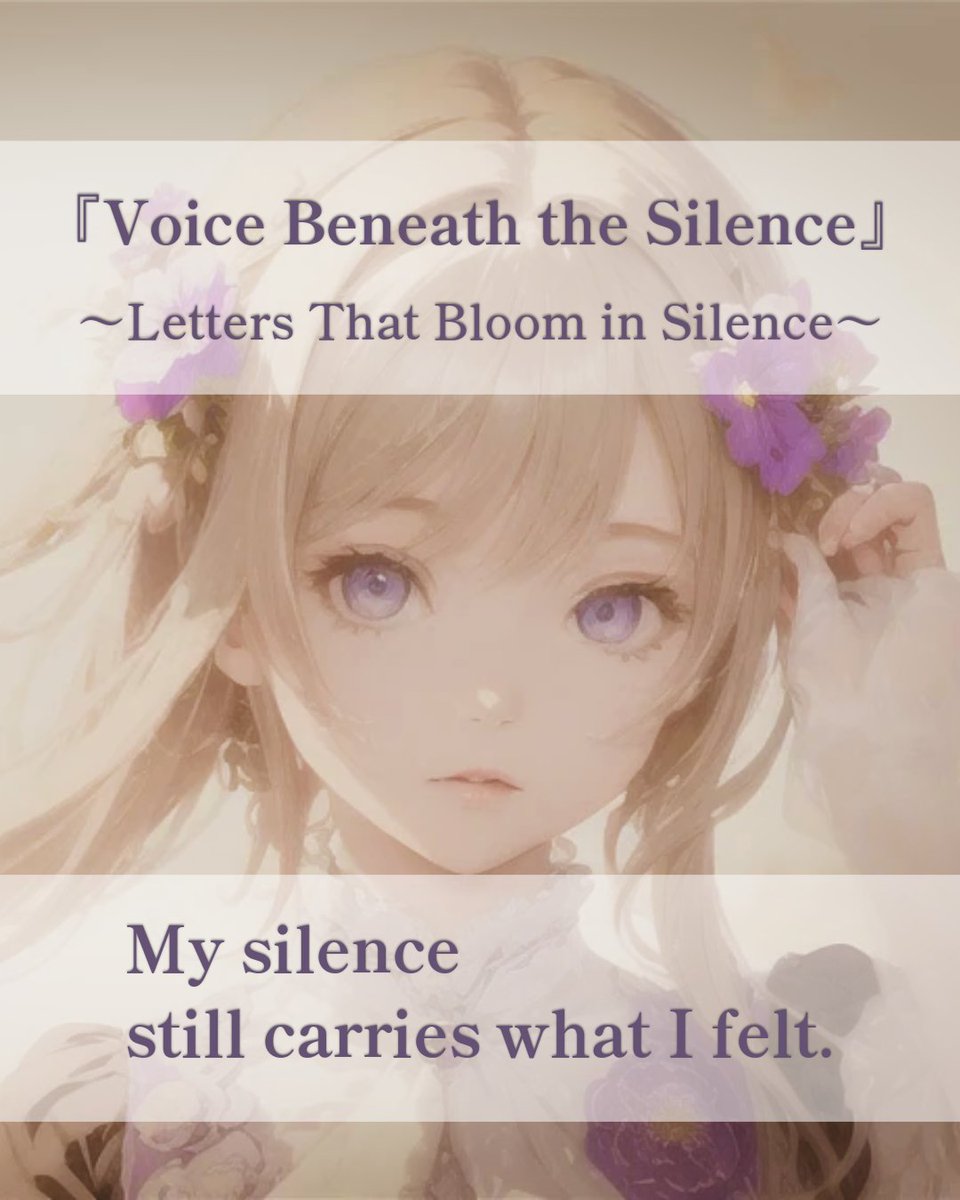 🌌 Short #2: Voice Beneath the Silence

Unspoken feelings
still echo through the quiet.
— 声にならなかった想いは、いまもそこにある。

▶ Watch now:
youtube.com/shorts/L9qRclC…

#HealingMusic #EmotionalAmbient #VioletEvergarden   #AnimeInspired #achi_tabo_healing