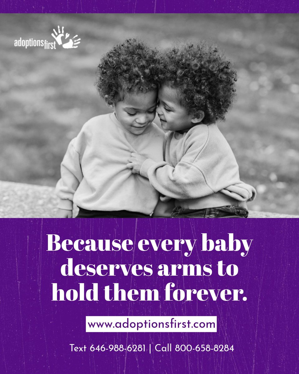 AdoptionsFirst's tweet image. Some arms are made to hold a child forever. Be the reason a baby feels safe and loved. 💜

Start your adoption journey today at adoptionsfirst.com

#adoption #chosenfamily #familyisforever #miracleofadoption #LoveWithoutLimits #consideringadoption #birthmomstrong