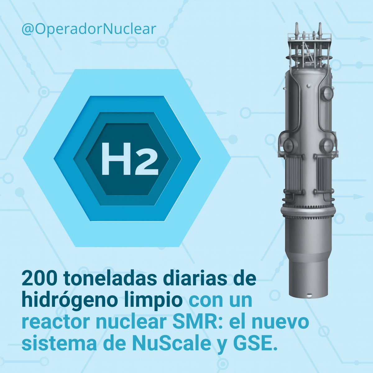 Un solo reactor nuclear SMR podría producir 200 toneladas de hidrógeno al día. Y ya existe el primer simulador que demuestra cómo hacerlo.

<a href="/NuScale_Power/">NuScale Power</a> y <a href="/GSE_Solutions/">GSE Solutions</a> han desarrollado en Estados Unidos un simulador en tiempo real que replica el funcionamiento de un sistema