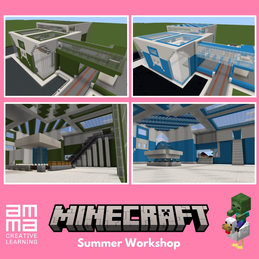 The Minecraft summer workshops had participants complete a build challenge, create two train stations for an Armagh of the future! Which one is your favourite? #ammacentre