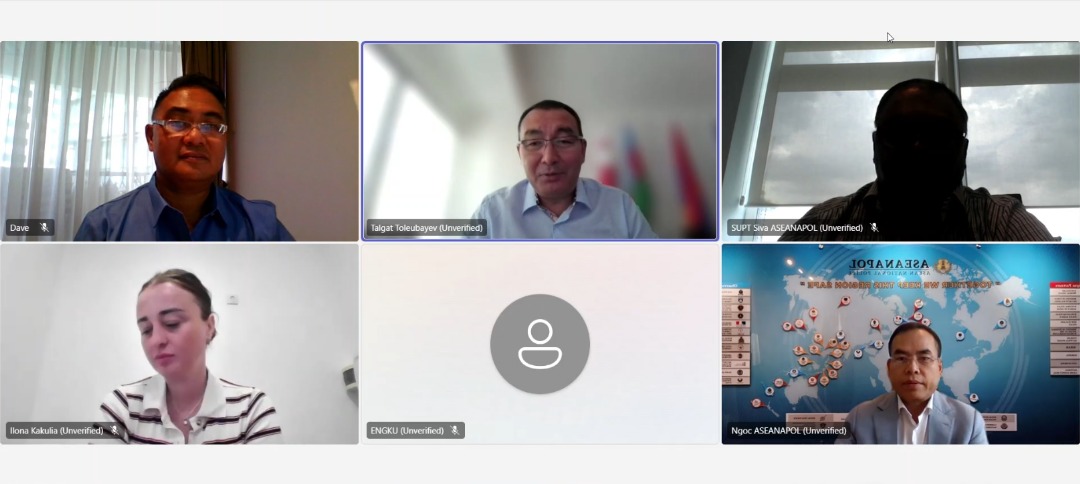 On July 8, 2025, the ASEANAPOL Secretariat held a productive virtual meeting with representatives from the CBRN Risk Mitigation and Security Governance Programme, led by Mr. Talgat Toleubayev and Ms. Illona Kakulia.