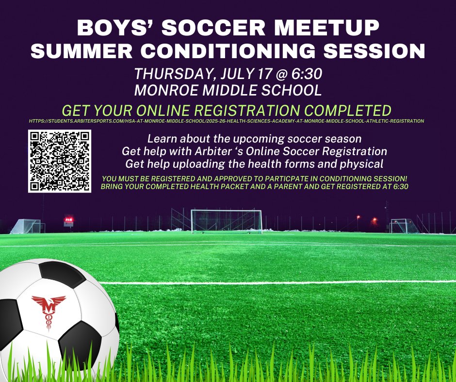 HSA at Monroe Middle School (@hsamonroemiddle) on Twitter photo #middleschool #soccer #meetup #summerconditioning <a href="/ucpsathletics/">Mike Johnson 👩👧👧👨🔧⛪🏀🎾🐕⛳🇺🇸</a> @ucpsnc @aghoulihan #middleschool #soccer #meetup #summerconditioning <a href="/ucpsathletics/">Mike Johnson 👩👧👧👨🔧⛪🏀🎾🐕⛳🇺🇸</a> @ucpsnc @aghoulihan