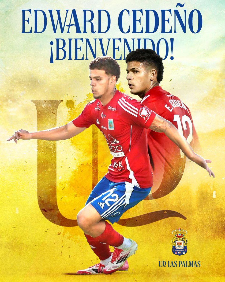 🆕 ¡Edward Cedeño, nuevo jugador de la UD Las Palmas! 

🔸 bit.ly/4eIBwGC 

💛💙 ¡Bienvenido! 💛💙 
#LaUniónHaceLasPalmas #SeremosMásUnión #PreseasonLALIGA