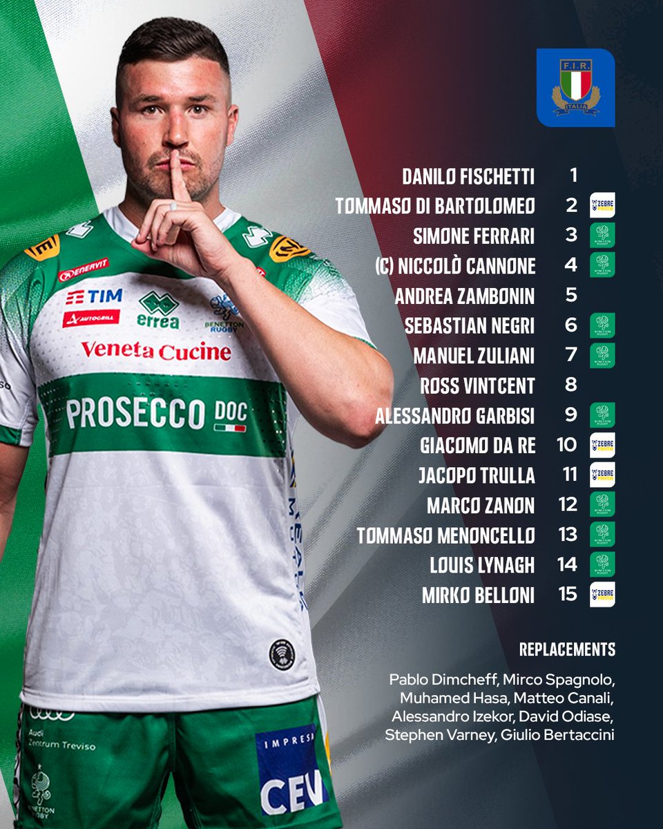 The Azzurri are locked in with eighteen of our players set to go against the Springboks 👊🇮🇹

Drop your score predictions below 👇

#URC | #RSAvITA