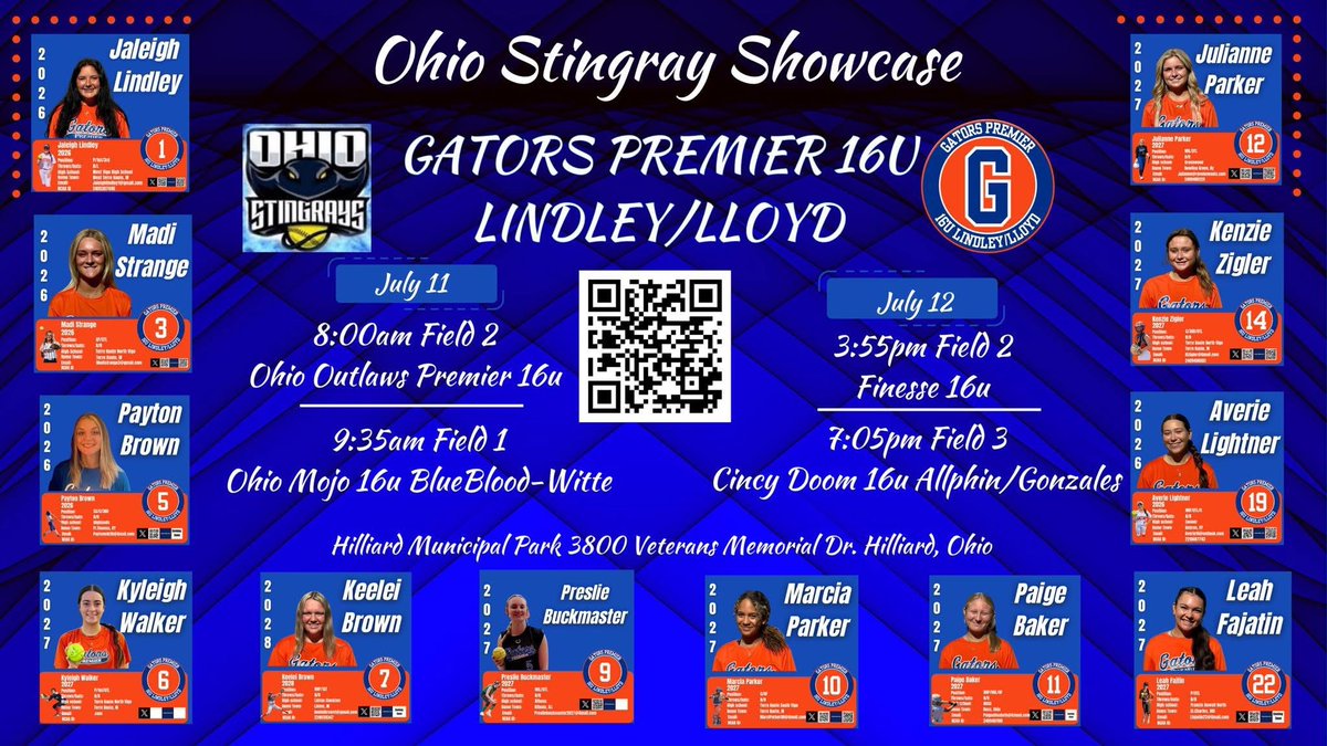 Ready to light up the field with <a href="/GatorsPremier08/">Gators Premier 26/27 Lindley/Lloyd</a> at the <a href="/OHStingraysShow/">Ohio Stingrays Showcase</a>! Catch us in action this weekend-you won’t want to miss it. 
<a href="/CoachMalWinters/">Mallory Winters</a> <a href="/CoachWThees/">Windy Thees</a> <a href="/UofL_CoachHolly/">Holly Aprile</a> <a href="/2Ganeff/">Kris Ganeff</a> <a href="/coachferrell15/">Ben Ferrell</a> <a href="/Quaker_softball/">Earlham College Softball</a> <a href="/Coach2K_OSU/">Kirin Kumar</a>