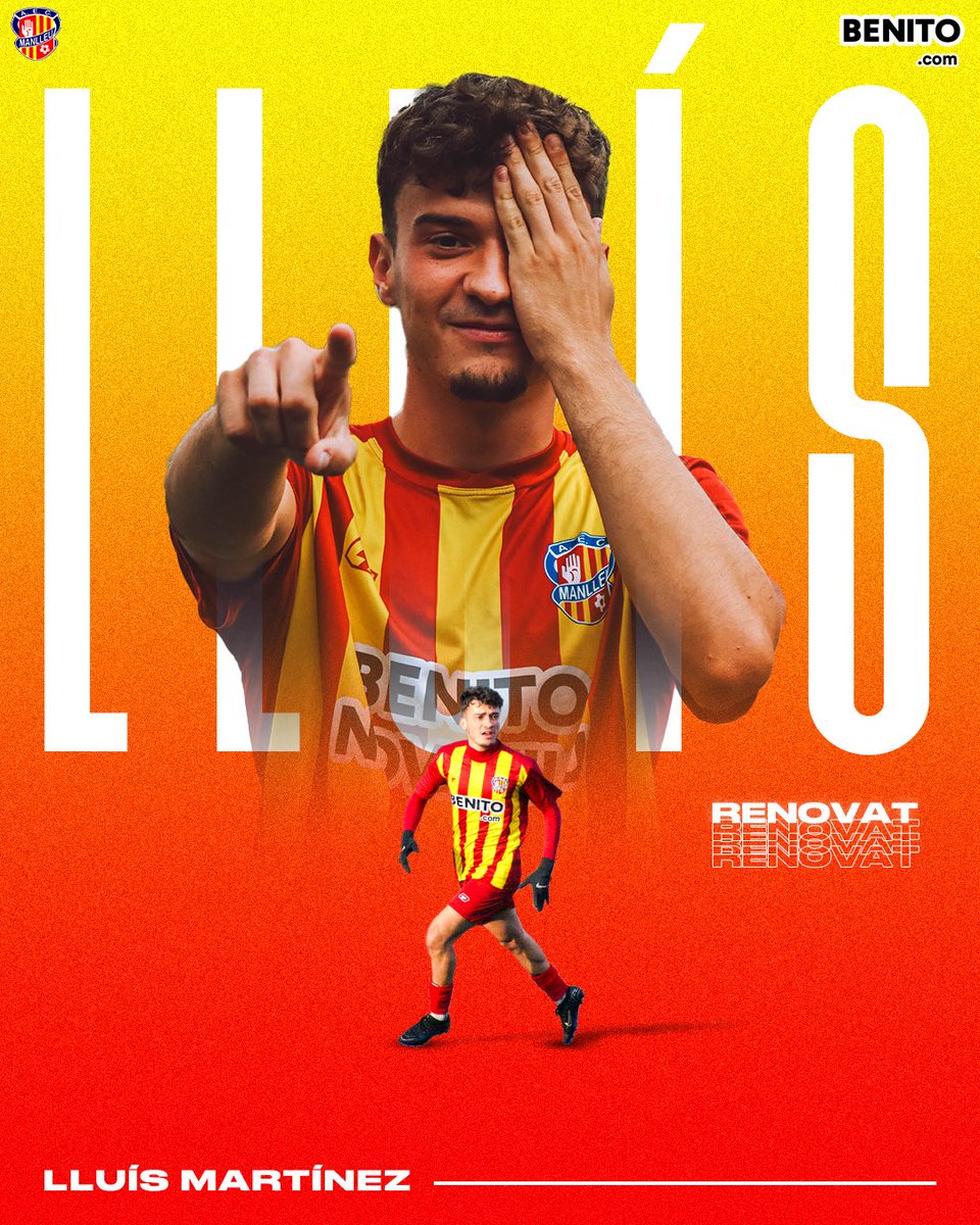 𝗥𝗘𝗡𝗢𝗩𝗔𝗧‼️

➡ Lluís Martínez renova amb l’AEC Manlleu.

❤️‍🔥 En Lluís seguirà fent gols i assistències amb la quadribarrada. ⚽️

Som-hi Lluís, Som-hi Manlleu! 💛❤️

🟡🔴 #somdelmanlleu #lligaelit