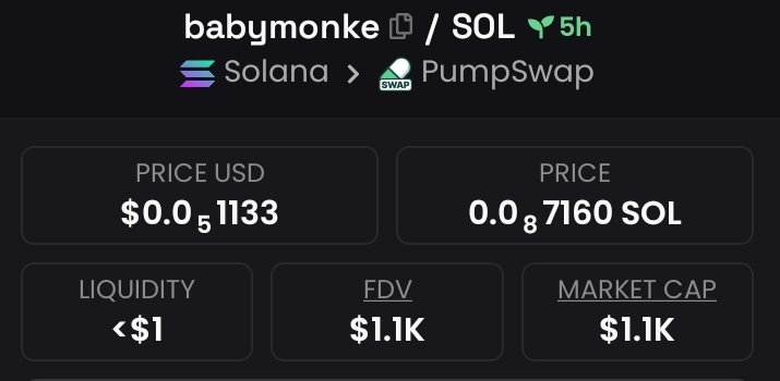 mozamel1914's tweet photo. I showcased #babymonke at an $1.1k market cap in my private Telegram group.
⛓️Chain #Solana https://t.co/NvGcn8omjh