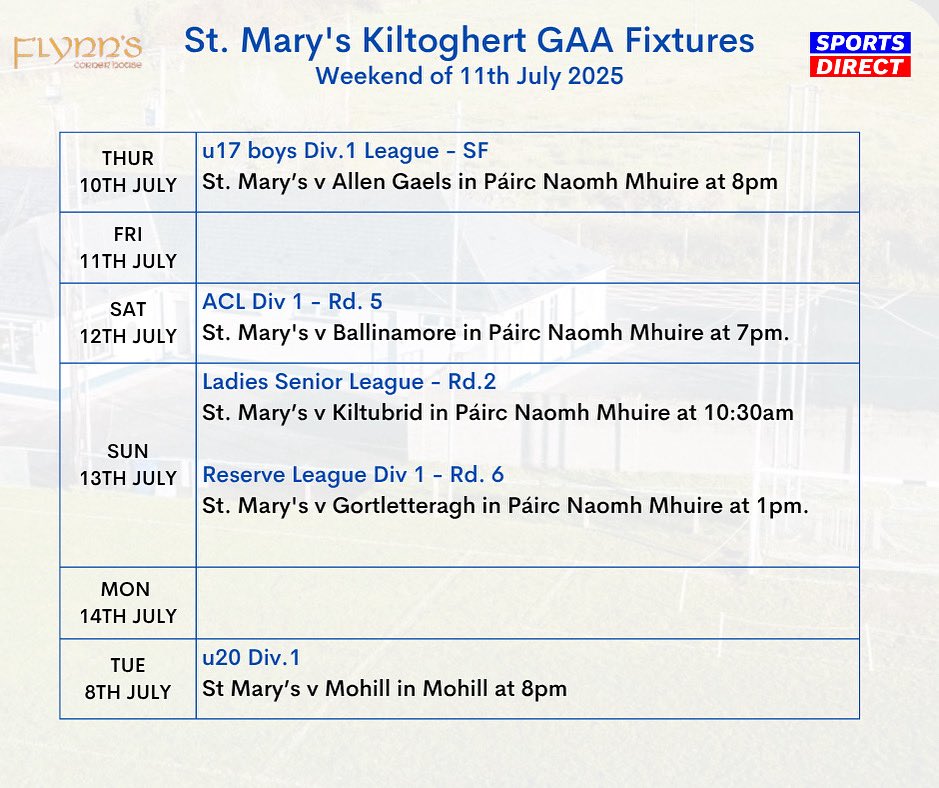 Fixtures this weekend 🗓️ ⬇️

All support appreciated 🔵⚪️