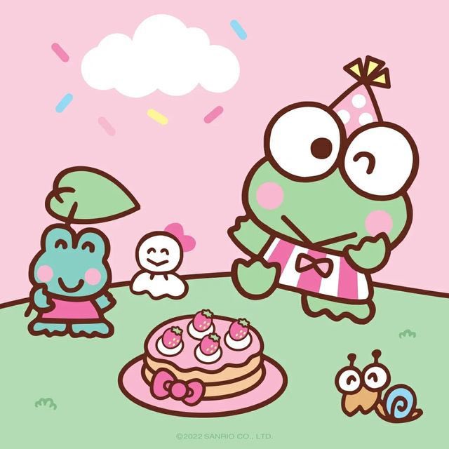 happy birthday to keroppi and his triplet siblings pikki and koroppi 💫