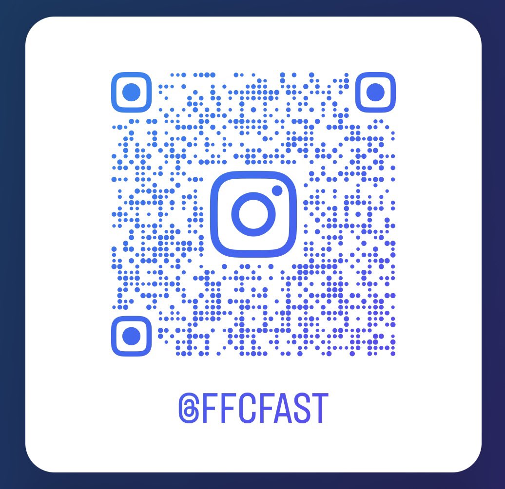Our socials are expanding, we’re now on Instagram! 

Scan the QR bellow or search FFCFaST on Instagram to find our new account and give it a follow 🤝

Further expansions including a FaST Facebook page coming soon 🔜