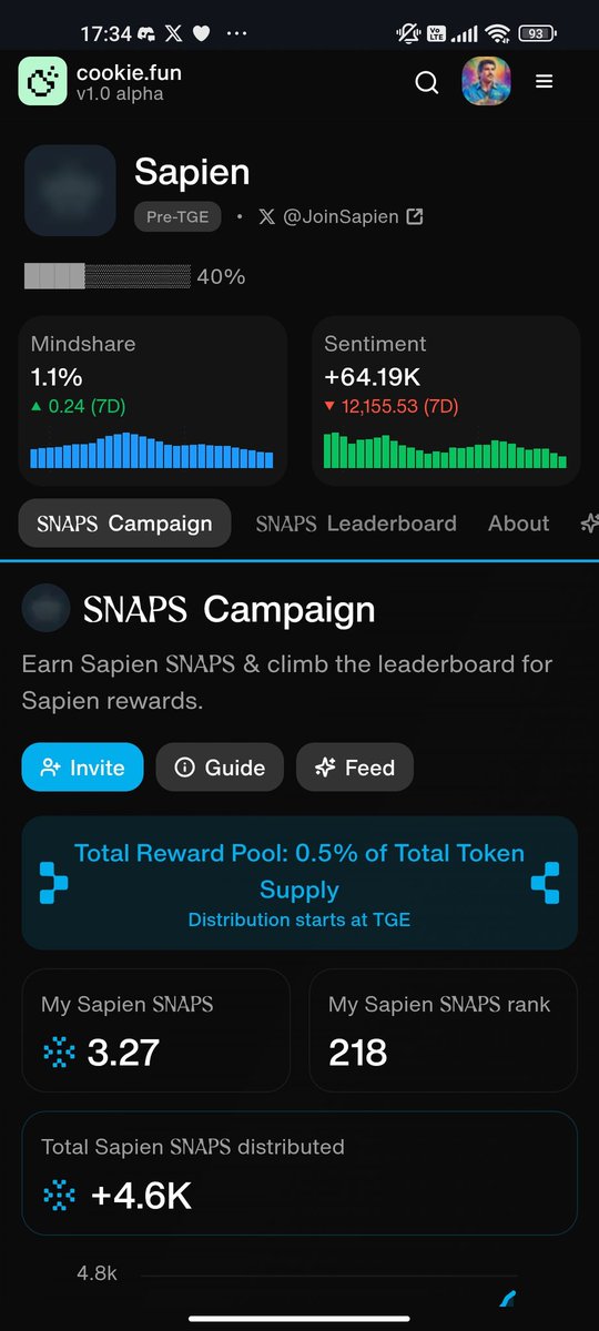 alpcageth's tweet image. G #Sapien Friends. 🫂🍀
We continue to earn Snap points for @JoinSapien.
For now:
👨💻RANK: 218
💎Snap: 3.27
🚨 #JoinSapien isn’t just another platform it’s a cutting edge decentralized social protocol that rewards genuine interaction and builds your digital ID based on real…