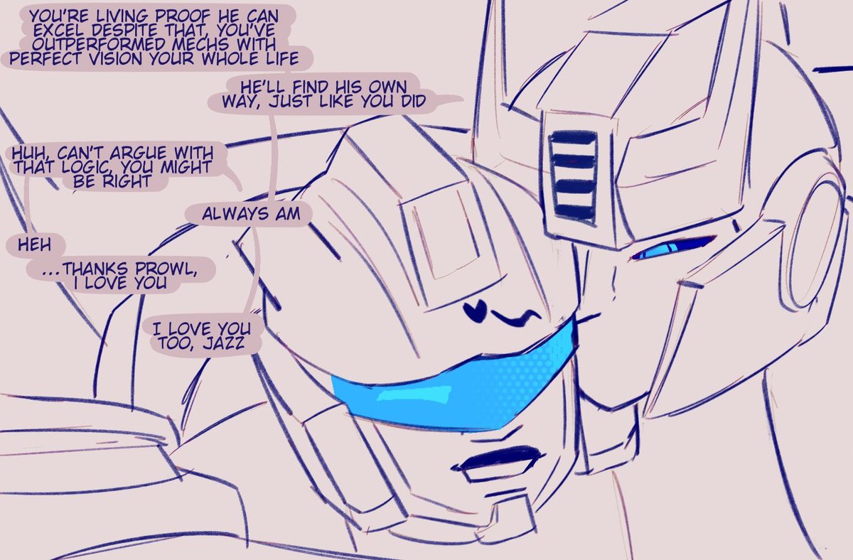 Smokescreen vision isn’t as bad as Jazz’ but he still can’t really see much. Jazz feels guilty about this