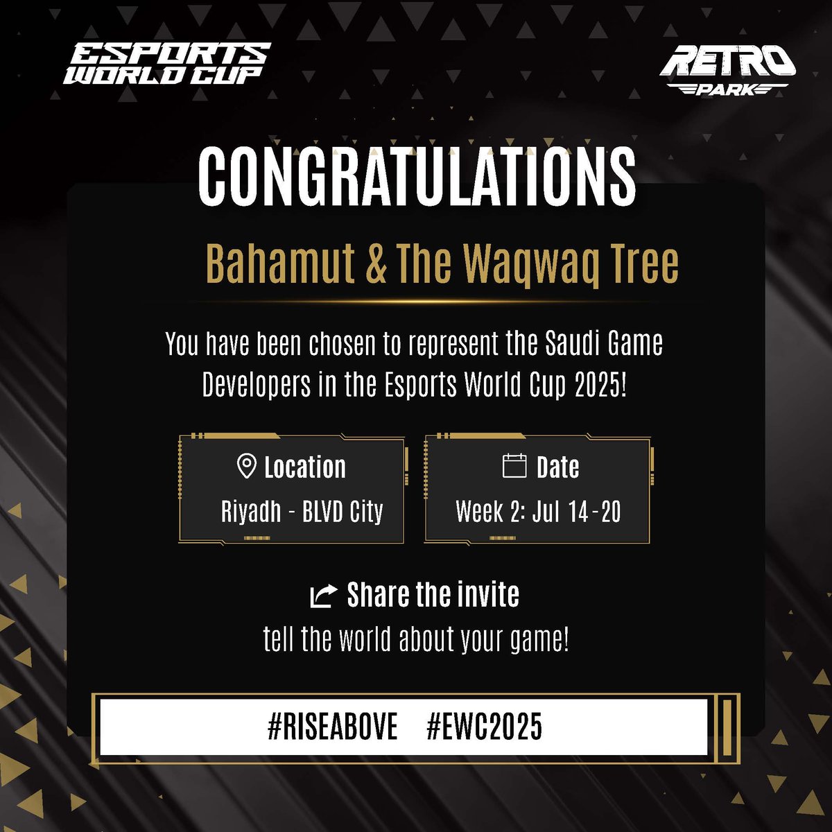 StarvaniaStudio's tweet image. We’re happy to be representing Saudi game developers at the @EWC_EN  2025 with Bahamut and The Waqwaq Tree! 

سعيدين إننا نمثل مطوري الألعاب السعوديين في كأس العالم للألعاب الإلكترونية 2025 بلعبتنا بهموت وشجرة الوقواق!

📍 Retro Park - Saudi Game Developers Zone 
📅 July 14 to 20…
