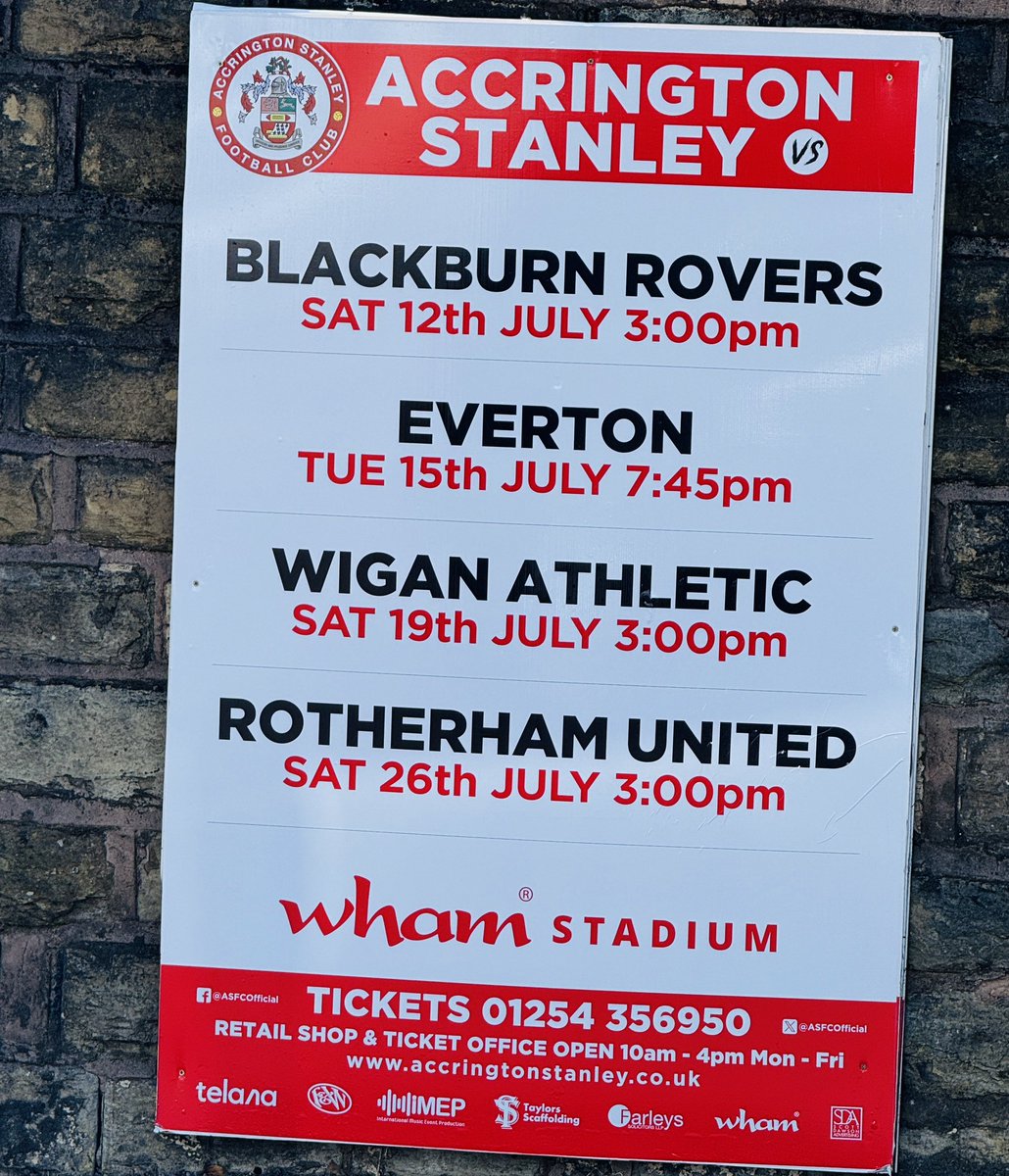 AmazingAccy's tweet image. Looking forward to the pre-season games getting underway @ASFCofficial this Saturday! ⚽️
Great to see the fixture posters up and around town… come on Stanley! 💪