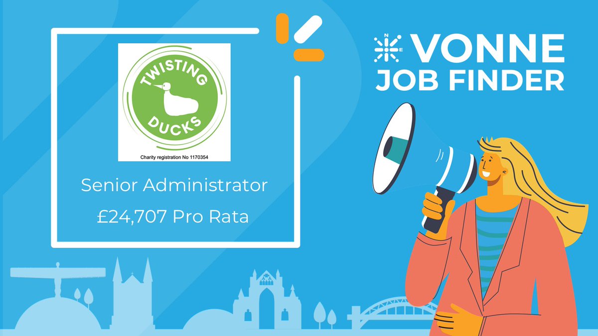 Senior Administrator, <a href="/TwistingDucks/">The Twisting Ducks Theatre Company</a>, £24,707 Pro Rata

vonne.org.uk/vonne-jobs-det…

#CharityJobs #NorthEastJobs #NewcastleJobs