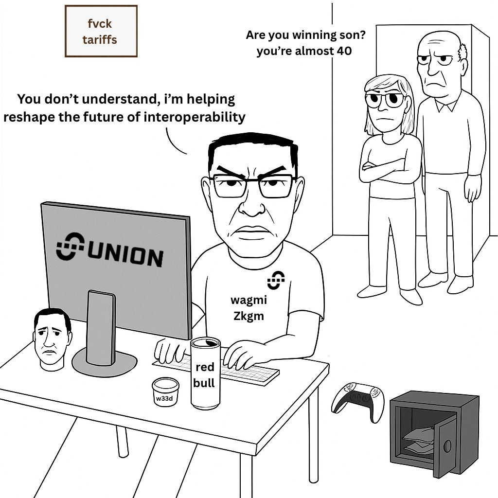 anonvillez's tweet photo. To everyone showing up daily, preaching the @union_build vision, spreading the gospel of interoperability, testing the tek and bringing good vibes to the timeline… 
You’re the real MVPs 🚀💫

Cheers to all the believers.🥂 https://t.co/up1KMRThm2
