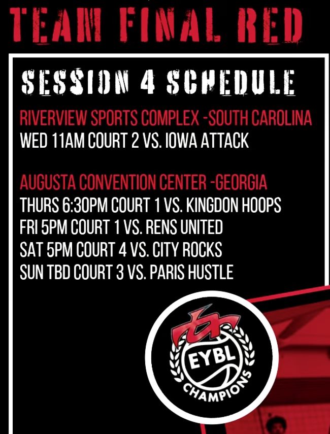 My schedule for session 4 in Augusta!