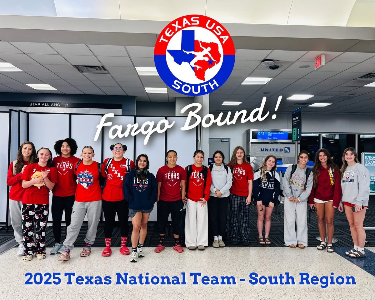 Katelynn Dockery a BHS sophomore will be representing BHS and Team Texas at the USA Wrestling Nationals in Fargo SD!! Give em hell Katelynn!! ( she is the 4th person from the right in the picture)