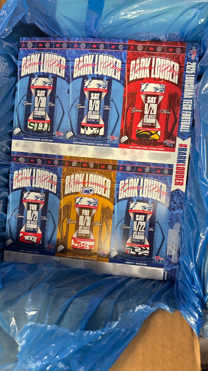 LATechTickets's tweet image. Hot off the press! Season ticket pickup will kick off at our season ticket holder event + movie night on July 24th. We will see you there!
#BarkLouder