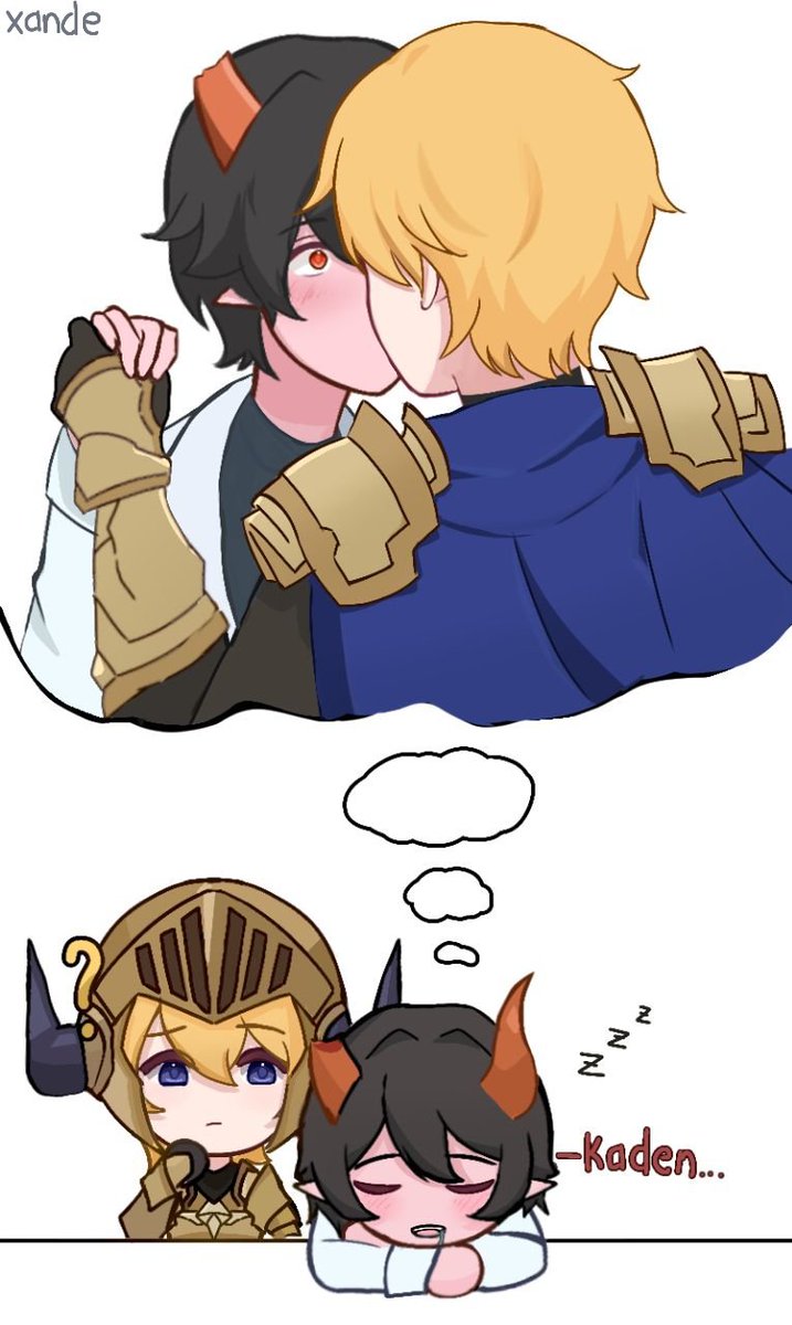 Ah, it's just a dream.. 
#GuardianTales #KadenRon #fanart #art