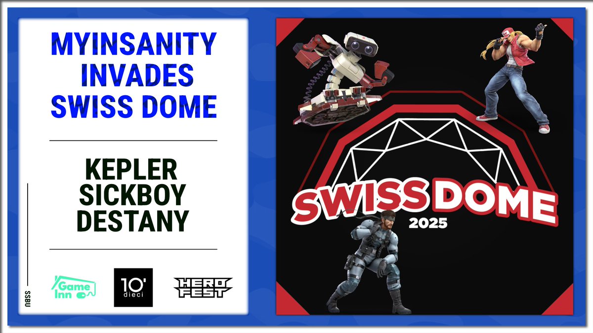🎉 This weekend, it's time for Switzerland’s biggest Smash event #SwissDome... and you better believe we’re showing up in full force! 🇨🇭🔥💙

Our Smash athletes <a href="/mYiDestany/">mYi | Destany 爱生</a>, <a href="/KeplerSsb/">mYi | Kepler</a>, and <a href="/SickBoySSB/">mYi | SickBoy</a> are locked in and ready to take on the international competition. 💪💥

Make