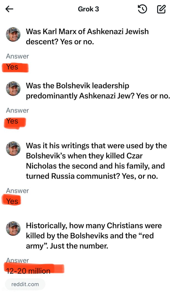 Brandon Taylor Moore (@letsgobrando45) on Twitter photo Jews have perpetuated far worse holocausts than Hitler. I literally just proved it. π
Karl Marx was a Jew, the Bolsheviks followed his ideologies and proceeded to kill over 20 million Christians (CONSERVATIVELY).
The Bolsheviks were Ashkenazi jews. 
(Fake jews) Jews have perpetuated far worse holocausts than Hitler. I literally just proved it. π
Karl Marx was a Jew, the Bolsheviks followed his ideologies and proceeded to kill over 20 million Christians (CONSERVATIVELY).
The Bolsheviks were Ashkenazi jews. 
(Fake jews)