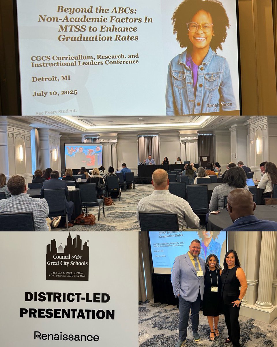 So humbled and honored to co-present on Non-Academic factors within #MTSS with my friends and colleagues Yuka Sakamoto and Kate Edra of San Diego Unified School District at the Council of the Great City Schools Curricullum, Instruction and Research Conference in Detroit.