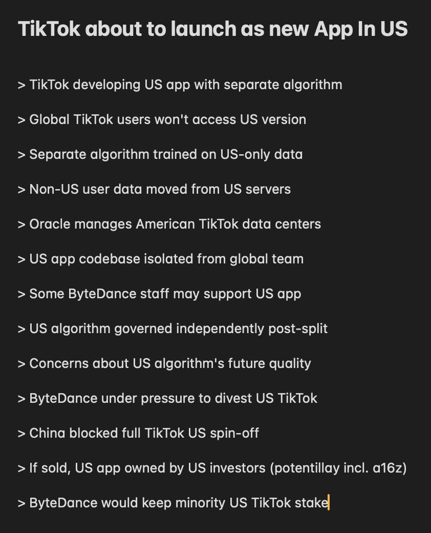 Mikey (@mikey_starts) on Twitter photo You should really read this if you don't want to miss out on a generational opportunity
here is all you need to know and what it means for our industry 👇
< TikTok is highly likely to relaunch as completely new app in US >
Why does this matter?
> infra that helps with remote You should really read this if you don't want to miss out on a generational opportunity
here is all you need to know and what it means for our industry 👇
< TikTok is highly likely to relaunch as completely new app in US >
Why does this matter?
> infra that helps with remote