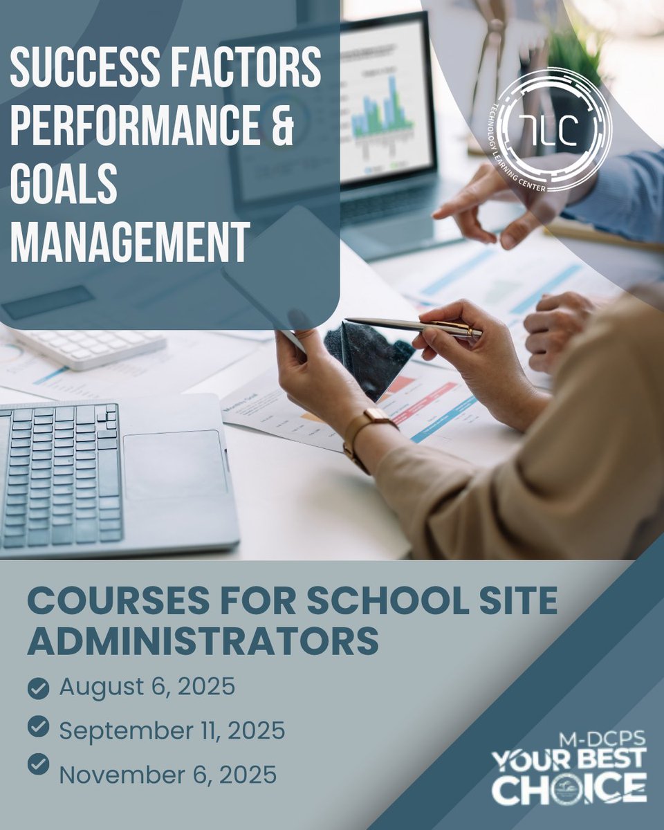 mdcps_ITS_tlc's tweet image. Calling all @MDCPS School Site Administrators! Get ready to master the Success Factors Performance &amp;amp; Goals Management Platform with our upcoming sessions! 💻 Sign up for class through PLMS in your Employee Portal. #EdTechTools #ITSLeads #TLCWorkshops #BackToSchool