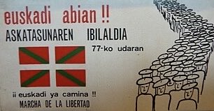 DorreaOlaso's tweet image. Gaurko egunez 1977 urtean hasi zen Telesforo Monzonek sustatutako ASKATASUNAREN IBILALDIA,
Herri bat martxan!