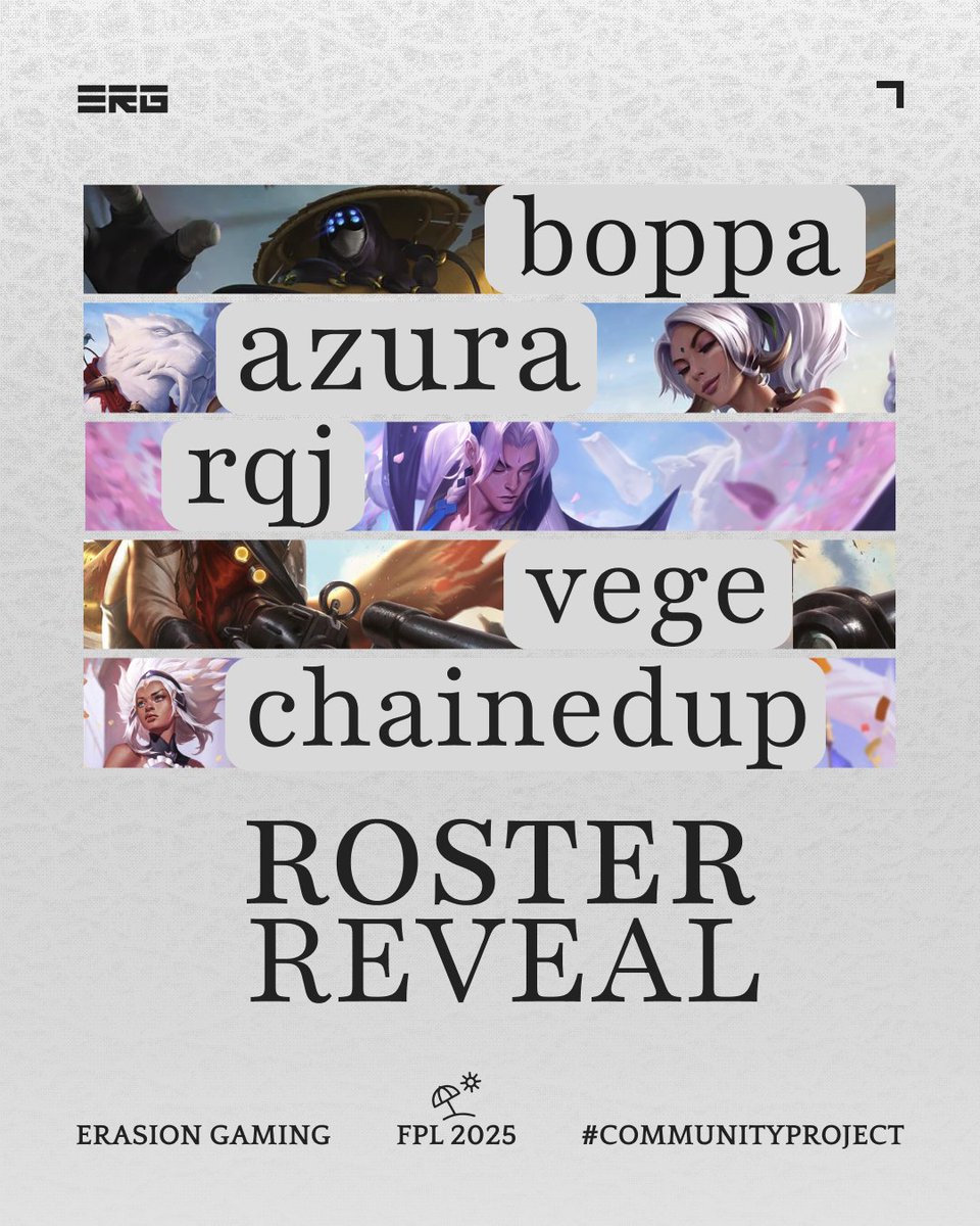 Our roster for FPL 2025 Summer! 

Welcome!
<a href="/Bigb0ppa/">bigboppa</a>
<a href="/azurax3/">azurax</a>
<a href="/Rqj1446621/">Rqj</a>
<a href="/vegethechosen/">vege</a>
<a href="/ChainedUp_LoL/">ChainedUp</a>