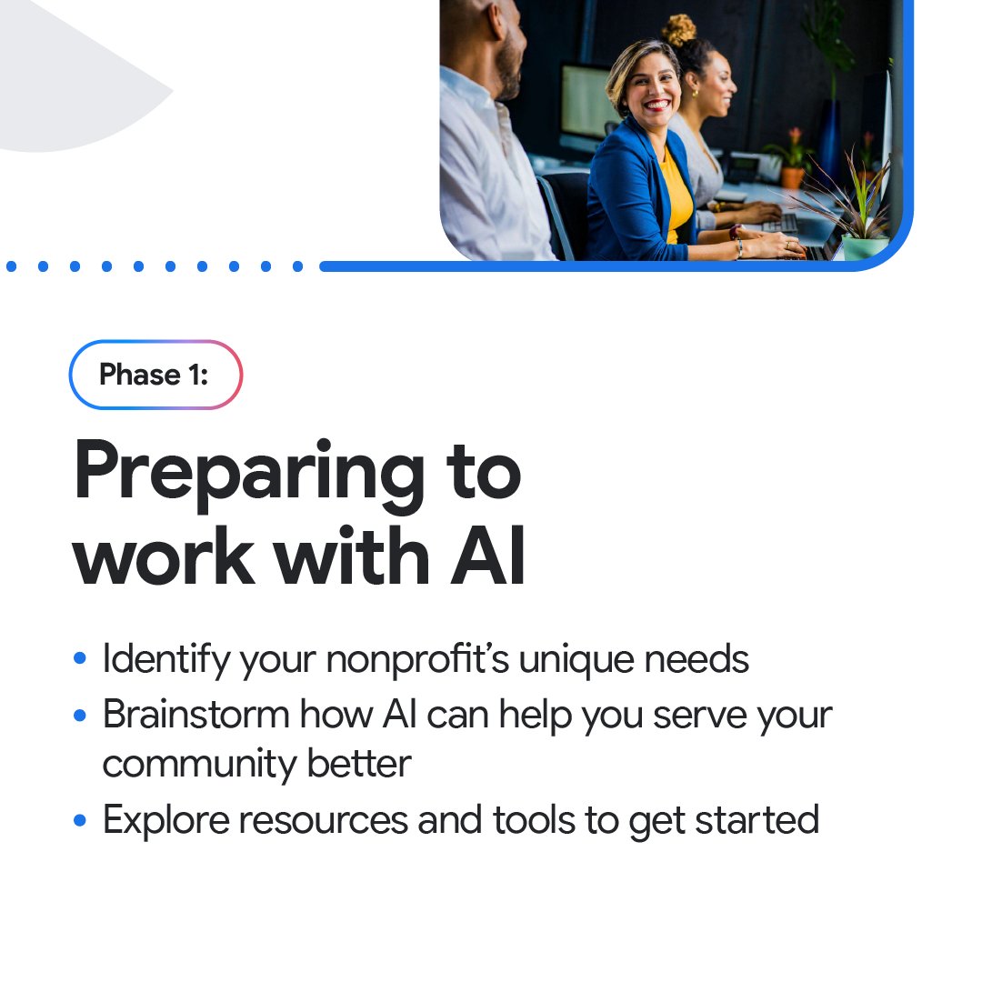 Googleorg's tweet image. Time is one of a nonprofit’s most valuable resources and we want to help maximize it.
Discover how #Gemini in @GoogleWorkspace helps complete tasks more quickly and efficiently, while freeing up your team to focus on mission-critical work. Get started: goo.gle/3E9tLLQ