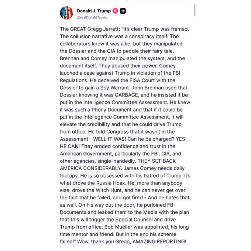 General Mike Flynn (@genflynn) on Twitter photo .<a href="/JohnBrennan/">John O. Brennan</a> , <a href="/Comey/">James Comey</a> ,
and former DNI and long time bureaucrat consumed by the deep state, James . Clapper …
The architects of a silent coup. They didn't just lie. They launched an internal war on a duly elected President and the American people who put him there.
This .<a href="/JohnBrennan/">John O. Brennan</a> , <a href="/Comey/">James Comey</a> ,
and former DNI and long time bureaucrat consumed by the deep state, James . Clapper …
The architects of a silent coup. They didn't just lie. They launched an internal war on a duly elected President and the American people who put him there.
This