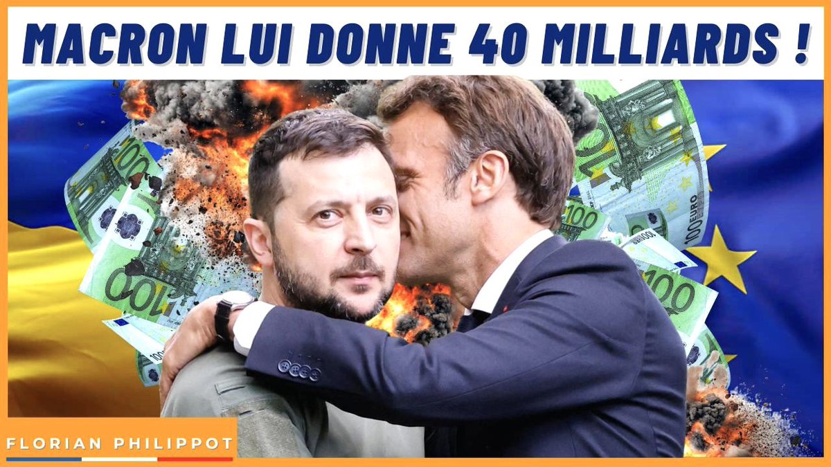 f_philippot's tweet photo. En 24 heures, #Macron pris d’un coup de folie annonce tous confondus 40 nouveaux milliards pour l’#Ukraine (il veut notamment que « la France remplace #BlackRock qui annonce quitter l’Ukraine » !…)

Et une « coalition des volontaires » de 40 000 soldats là-bas ! 🤦🏻‍♂️

40 milliards et 40 000 soldats alors que le 15/07 #Bayrou va réclamer aux Français…40 milliards d’euros d’austérité !

Cette folie doit cesser !

Nouvelle vidéo ! ➡️ https://t.co/OMih6XOrcu