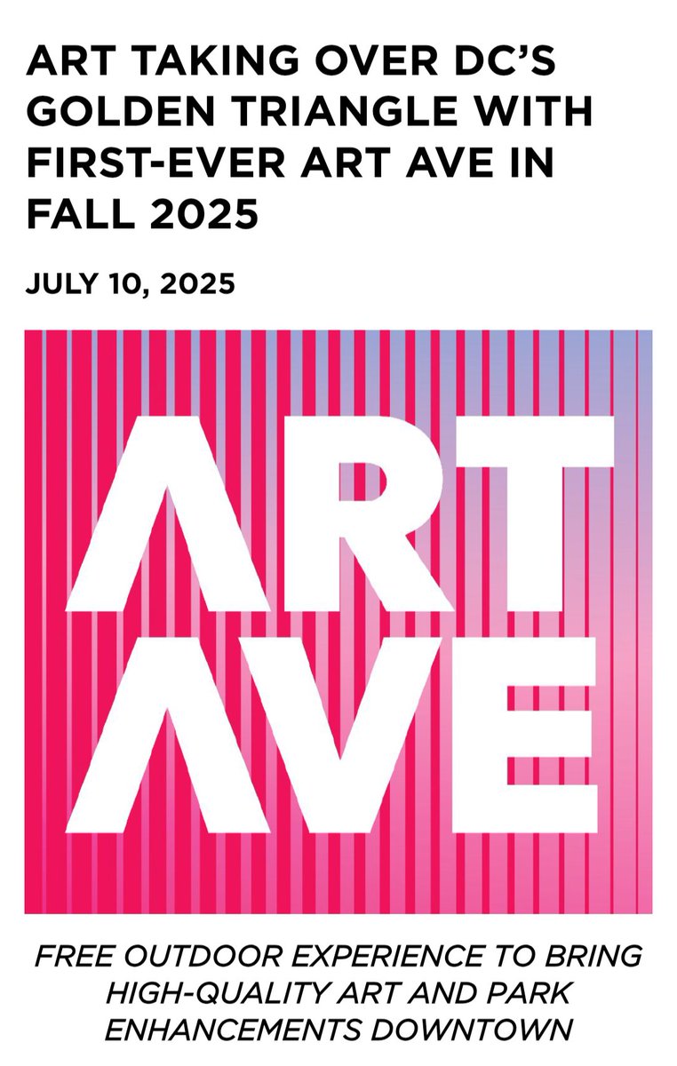 OPinDC's tweet image. We're so excited for the Art Ave public art installation coming in and around Farragut Square this September - funded in part by our Streets for People grants to enliven and improve public space.
➡️ Read: rb.gy/woz8mf
👏 Congrats to @GoldenTriDC and the artists!