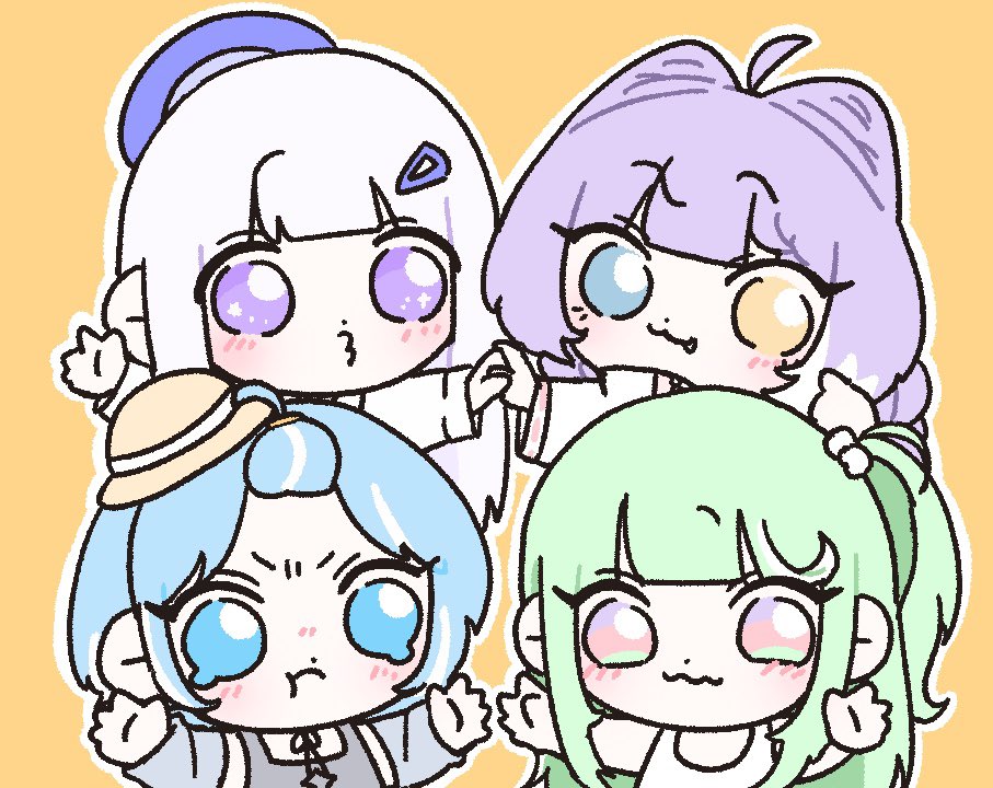 oaeng055's tweet image. 🤍💜피크!!!! 🩵💚
#yunyart #shibuki_art #Tabiart #riko_art