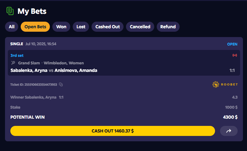 If Sabalenka win this match random retweet will get 300$ worth of spins on Roobet Rip City slot.

Retweet to be eligible.
