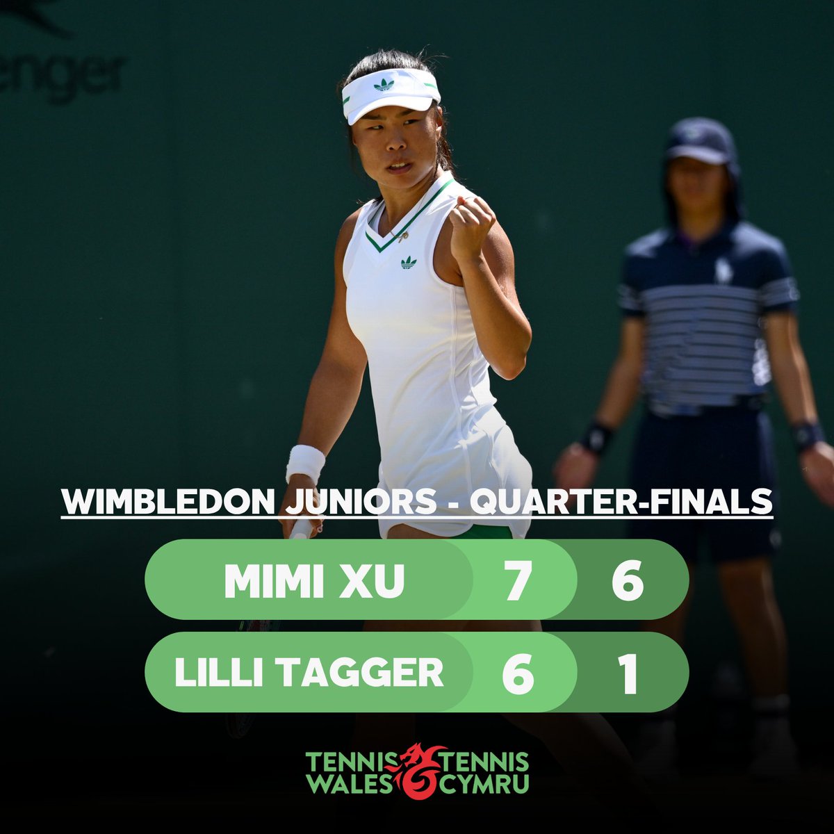 Mimi Xu into the Junior Wimbledon Semi-Finals!

The 17-year-old from Swansea defeated reigning French Open champion Lilli Tagger in scorching conditions on Court 3. 

Mimi’s best-ever run at Junior Wimbledon continues, and she is now the last Brit  standing in the junior singles.