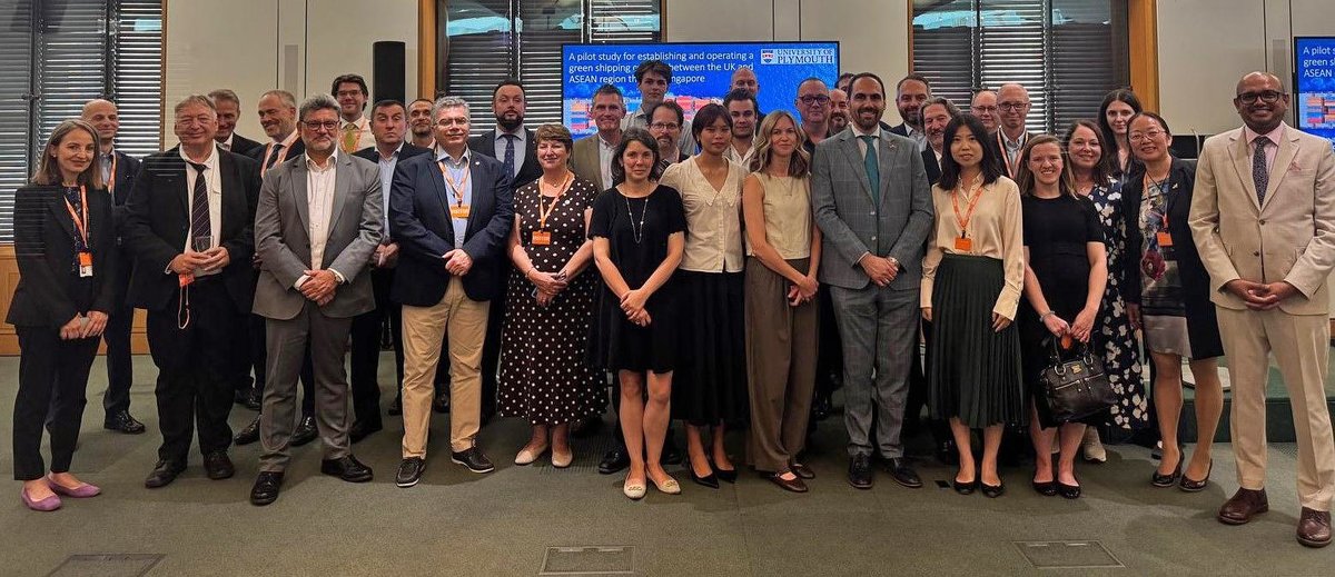PlymUni's tweet image. University's ongoing work to drive sustainability in global shipping sector showcased during parliamentary briefing in Westminster. 🤝plymouth.ac.uk/news/universit…