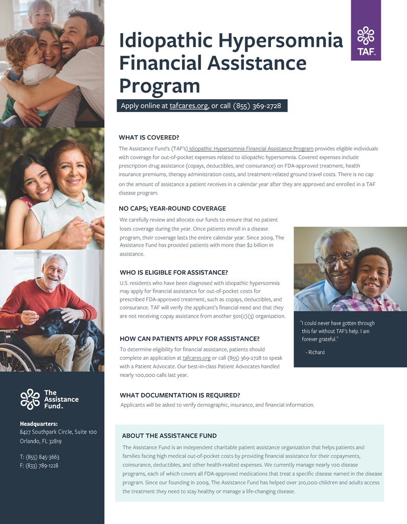 Hypersomnia Fdn (@hypersomnianews) on Twitter photo Great news for people struggling with out-of-pocket expenses due to idiopathic hypersomnia: <a href="/AssistanceFund/">The Assistance Fund</a>’s Idiopathic Hypersomnia Financial Assistance Program is helping patients and families.
learn more at tafcares.org or call (855) 369-2728. Great news for people struggling with out-of-pocket expenses due to idiopathic hypersomnia: <a href="/AssistanceFund/">The Assistance Fund</a>’s Idiopathic Hypersomnia Financial Assistance Program is helping patients and families.
learn more at tafcares.org or call (855) 369-2728.