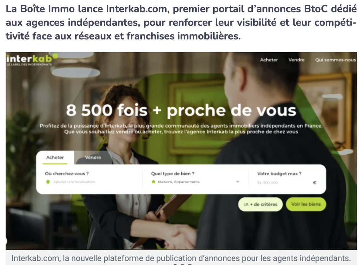 IMMOMATIN's tweet image. 🔥 #IMMOBILIER | Interkab.com : le nouveau portail grand public qui fédère les agences immobilières indépendantes - créé par La Boîte Immo !
À LIRE ➡️ buff.ly/P5cmeNs
#agenceimmobiliere #immobilier #interkab #portailimmobilier #laboiteimmo @Olivierbugette