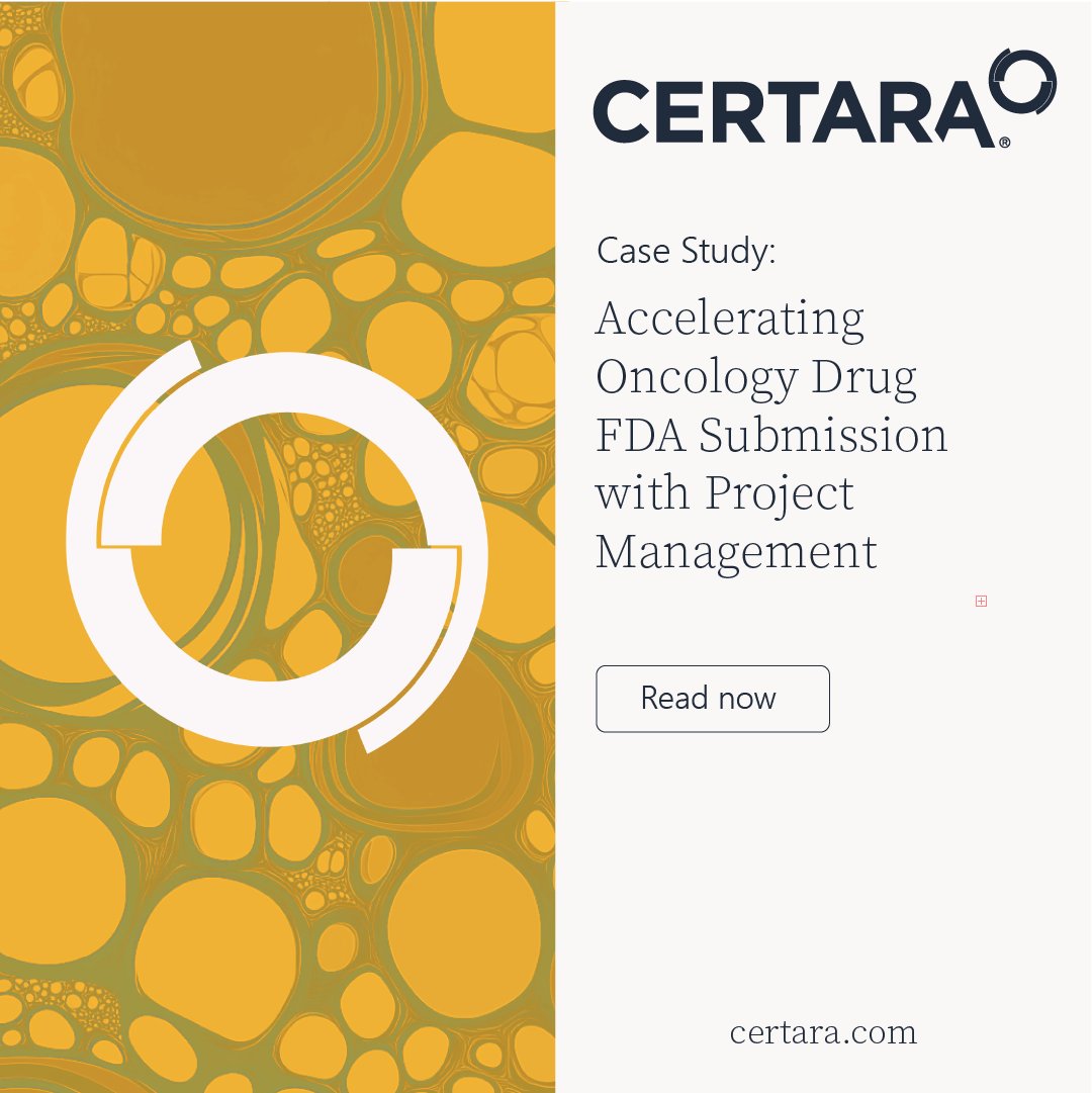 Certara's project management team helped accelerate FDA submission for a first-in-class oncology therapy via the RTOR program—delivering strategic planning, team alignment &amp; FDA-ready outputs in just 2 months.

Read more: certara.com/case-study/acc…

#RTOR #Oncology #DrugDevelopment