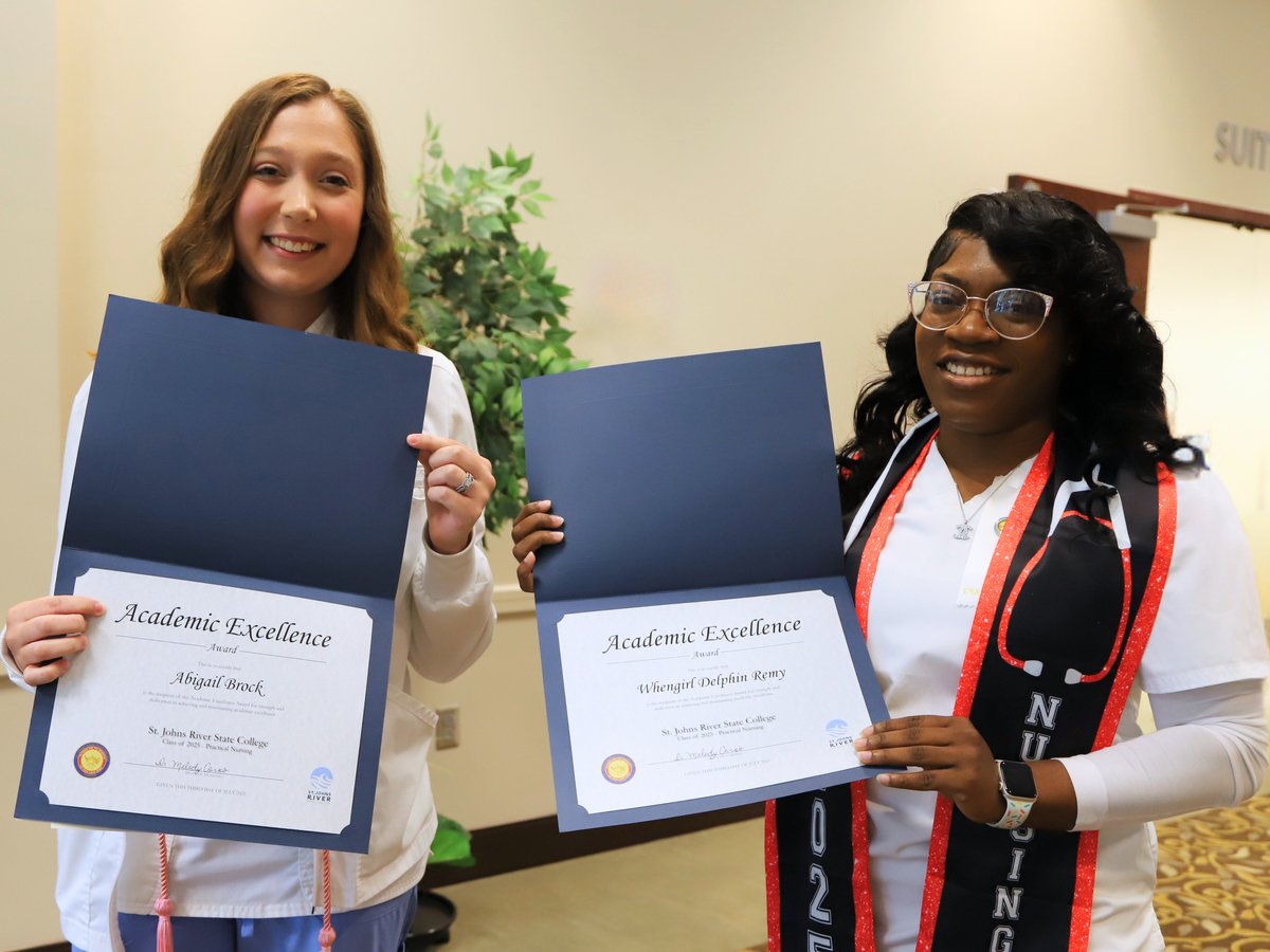 SJRState's tweet image. Shoutout to the Practical Nursing graduates honored for excellence! At last week's pinning ceremony, Jonah Hodo & Nicole Handy-Bass received the Florence Nightingale Award for their compassion & Whengirl Remy & Abigail Brock earned the Academic Excellence Award. Congratulations!