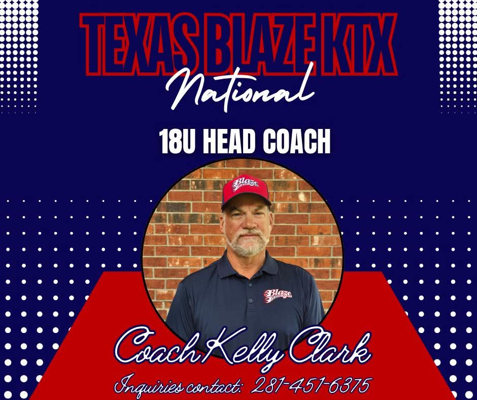 System upgrade!!!!!

We have been upgraded for the 2025-2026 season.
We are now Tx Blaze KTX National 18UClark.

Text for inquiries for the upcoming Fall season.

Kelly Clark 
281-451-6375