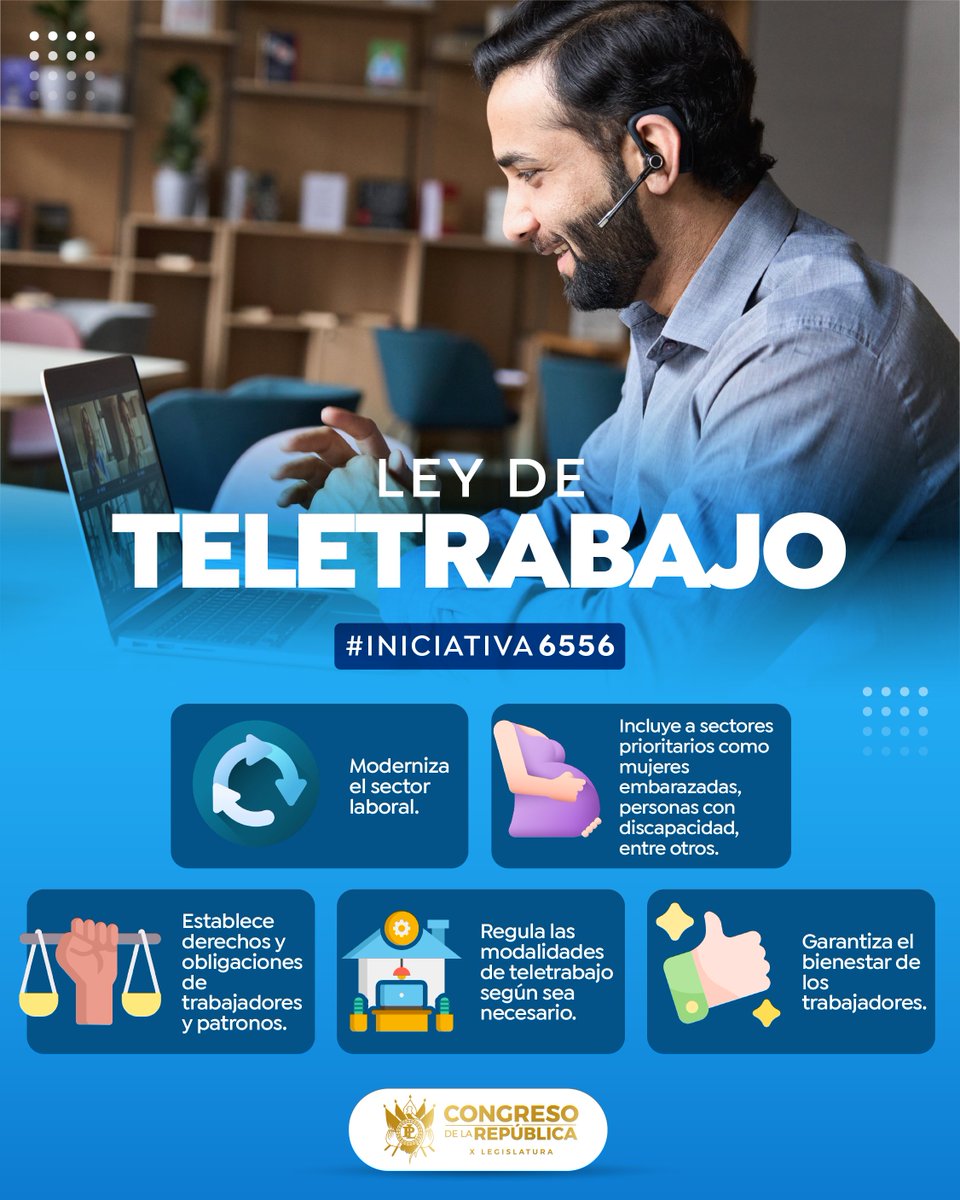 👩‍💻 Los diputados analizan la #Iniciativa6556, que impulsa la #LeyDeTeletrabajo, esta busca establecer condiciones claras con derechos y obligaciones para trabajadores y patronos en un entorno moderno, productivo y adaptado al uso de las nuevas tecnologías.

🏛️ #XLegislaturaAvanza
